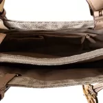 Michael Kors signature logo white and beige large East-West tote bag, view 16
