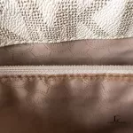 Michael Kors signature logo white and beige large East-West tote bag, view 20