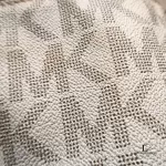 Michael Kors signature logo white and beige large East-West tote bag, view 28