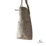 Michael Kors signature logo white and beige large East-West tote bag, view 6