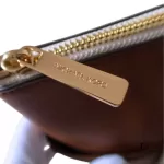 Michael Kors Jet Set white and brown signature logo tote bag, view 6