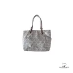 Pre-loved Michael Kors signature logo white and beige large East-West tote bag, front view – secondhand designer, NZ