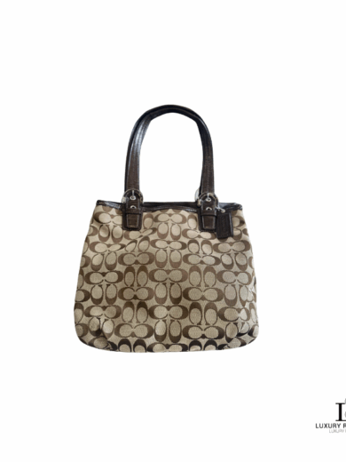 COACH Brown Signature Logo Shoulder Bag