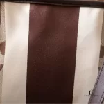 Coach beige and brown signature logo large tote bag with heritage stripes, view 14