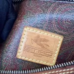 Etro paisley print canvas Boston 30 bag with lock and key, made in Italy, view 17