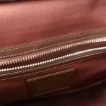 Coach beige and brown signature logo large tote bag with heritage stripes, view 20