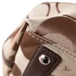 Coach beige and brown signature logo large tote bag with heritage stripes, view 7