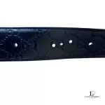 Gucci Guccissima interlocking GG black leather belt with silver-tone buckle, size 100, view 7