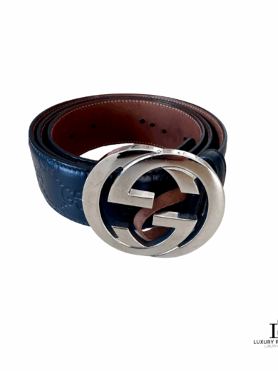 GUCCI Guccissima Interlocking GG Leather Belt