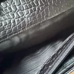 Salvatore Ferragamo Vara black moc-croc leather long wallet, model BK 3059, view 17