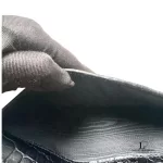 Salvatore Ferragamo Vara black moc-croc leather long wallet, model BK 3059, view 20