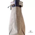 Gucci Positano canvas tote bag with silk scarf handle, view 3