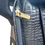 Salvatore Ferragamo Vara black moc-croc leather long wallet, model BK 3059, view 18