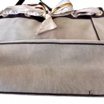 Gucci Positano canvas tote bag with silk scarf handle, view 7