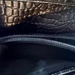 Salvatore Ferragamo Vara black moc-croc leather long wallet, model BK 3059, view 16