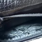 Salvatore Ferragamo Vara black moc-croc leather long wallet, model BK 3059, view 15