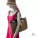 Gucci Positano canvas tote bag with silk scarf handle, view 29