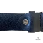 Fendi FF black leather belt with silver-tone buckle, made in Italy, view 4