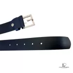 Fendi FF black leather belt with silver-tone buckle, made in Italy, view 5