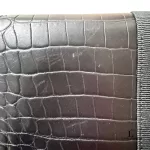 Salvatore Ferragamo Vara black moc-croc leather long wallet, model BK 3059, view 13