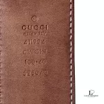 Gucci Guccissima interlocking GG black leather belt with silver-tone buckle, size 100, view 12