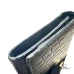 Salvatore Ferragamo Vara black moc-croc leather long wallet, model BK 3059, view 5