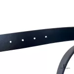 Fendi FF black leather belt with silver-tone buckle, made in Italy, view 7