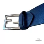 Fendi FF black leather belt with silver-tone buckle, made in Italy, view 9