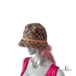 Coach brown signature monogram bucket hat, size M-L, view 12