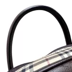 Burberry beige and brown Nova Check structured Boston bag, view 9