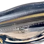 MCM black embossed patent leather structured career bag, view 22