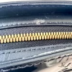 MCM black embossed patent leather structured career bag, view 24
