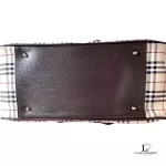 Burberry beige and brown Nova Check structured Boston bag, view 6