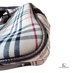 Burberry beige and brown Nova Check structured Boston bag, view 5