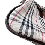 Burberry beige and brown Nova Check structured Boston bag, view 4