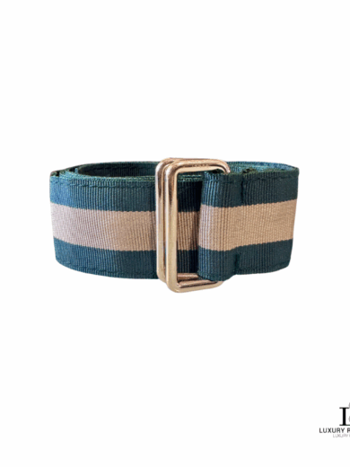 GUCCI Green Striped Unisex Canvas Belt (Made in Italy)
