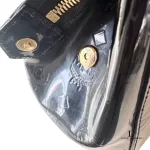 MCM black embossed patent leather structured career bag, view 20