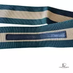vintage Gucci green striped beige canvas unisex belt, made in Italy, size 85, view 6