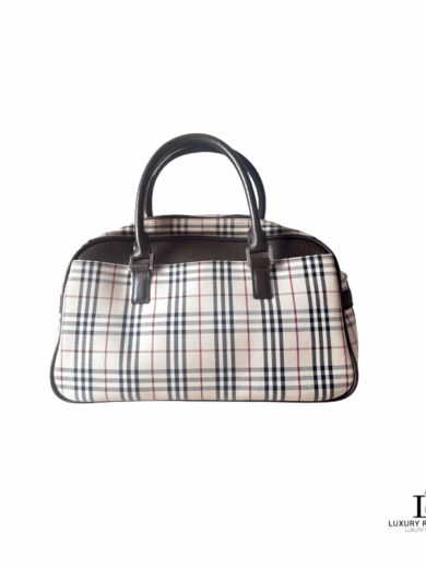 BURBERRY Nova Check Structured Boston Bag