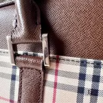 Burberry beige and brown Nova Check structured Boston bag, view 15
