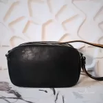 Chloé Sam black leather shoulder bag with brown trim, view 3