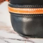 Chloé Sam black leather shoulder bag with brown trim, view 9