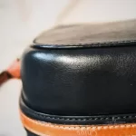 Chloé Sam black leather shoulder bag with brown trim, view 8
