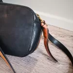 Chloé Sam black leather shoulder bag with brown trim, view 20