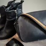 Chloé Sam black leather shoulder bag with brown trim, view 21