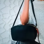 Chloé Sam black leather shoulder bag with brown trim, view 18