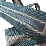 vintage Gucci green striped beige canvas unisex belt, made in Italy, size 85, view 9