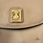 vintage Burberry taupe leather saddle-style crossbody bag, view 27