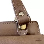 vintage Burberry taupe leather saddle-style crossbody bag, view 16