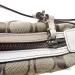Coach beige and brown signature monogram half moon crossbody or belt bag, view 7